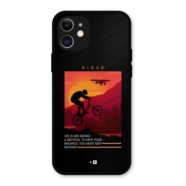 Keep Moving Rider Metal Back Case for iPhone 12