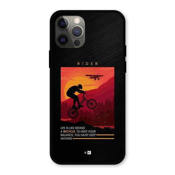 Keep Moving Rider Metal Back Case for iPhone 12 Pro