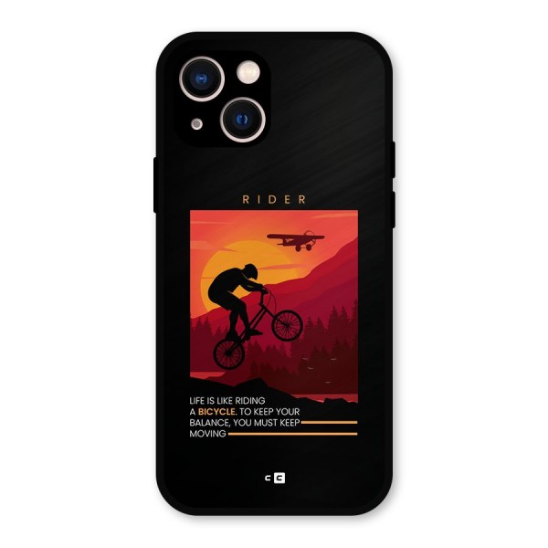 Keep Moving Rider Metal Back Case for iPhone 13