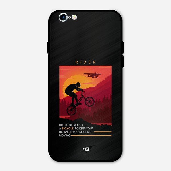 Keep Moving Rider Metal Back Case for iPhone 6 6s