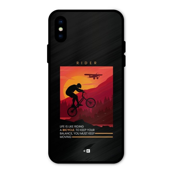 Keep Moving Rider Metal Back Case for iPhone X