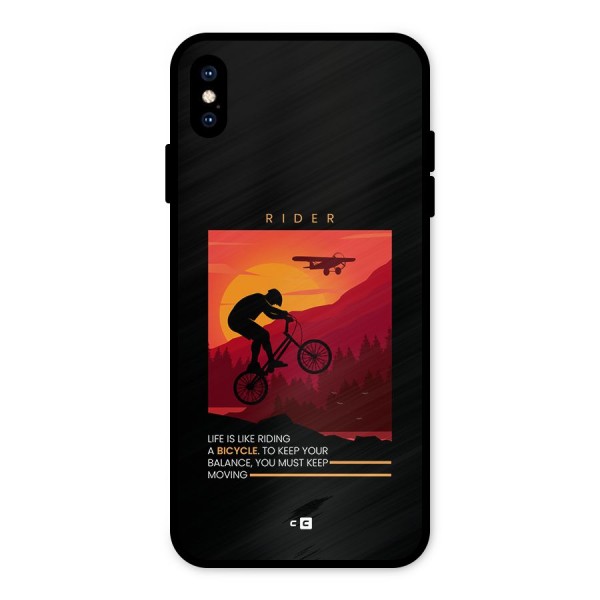 Keep Moving Rider Metal Back Case for iPhone XS Max