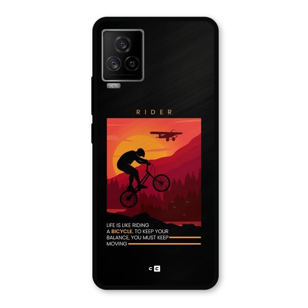 Keep Moving Rider Metal Back Case for iQOO 7 Legend 5G