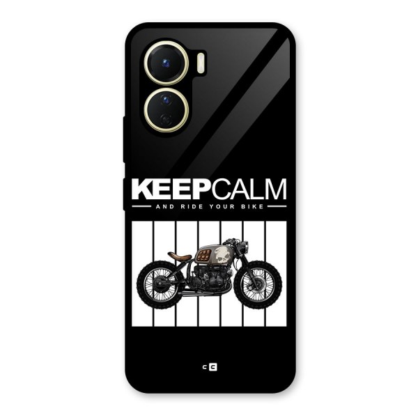 Keeps Calm Glass Back Case for Vivo Y56