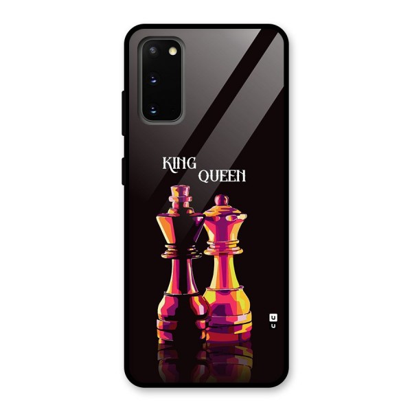 King Queen Glass Back Case for Galaxy S20
