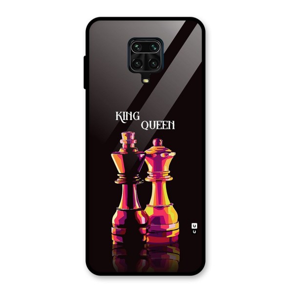 King Queen Glass Back Case for Redmi Note 9 Pro Max