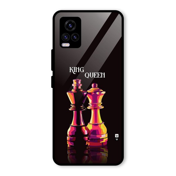 King Queen Glass Back Case for Vivo V20 2021