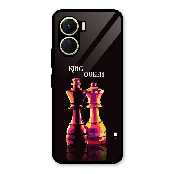 King Queen Glass Back Case for Vivo Y16