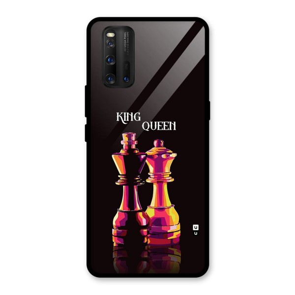 King Queen Glass Back Case for Vivo iQOO 3