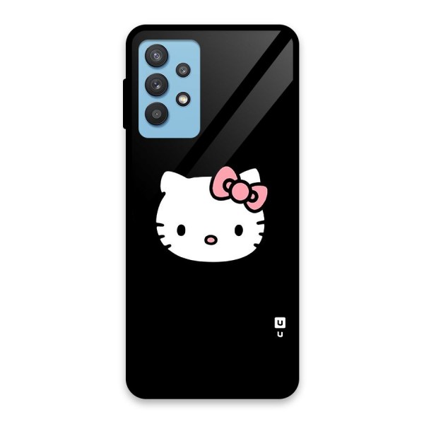 Kitty Cute Glass Back Case for Galaxy M32 5G