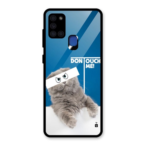 Kitty Dont Touch Glass Back Case for Galaxy A21s