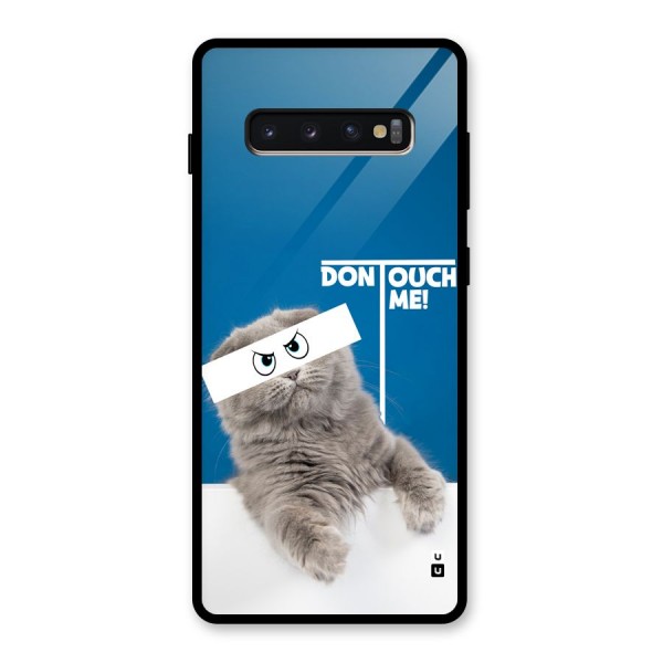 Kitty Dont Touch Glass Back Case for Galaxy S10 Plus