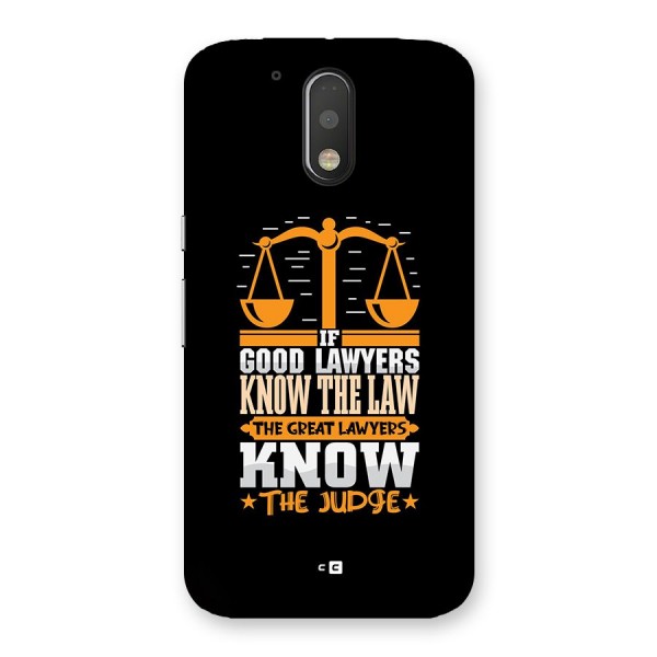 Know The Judge Back Case for Moto G4 Plus
