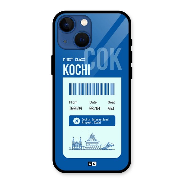 Kochi Boarding Pass Glass Back Case for iPhone 13 Mini