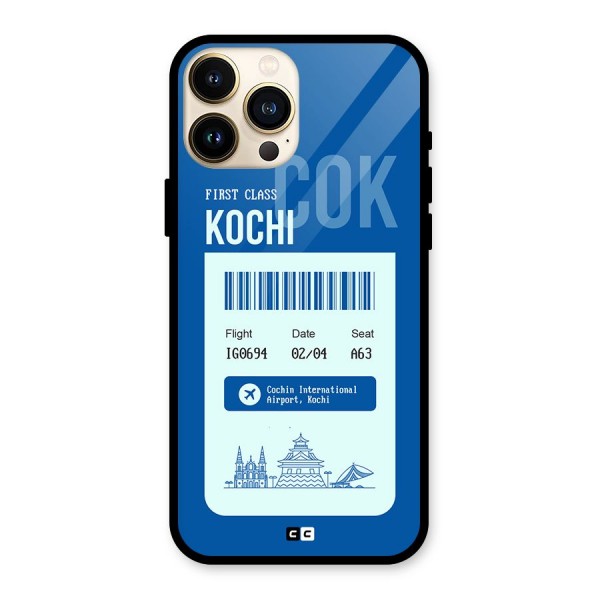 Kochi Boarding Pass Glass Back Case for iPhone 13 Pro Max