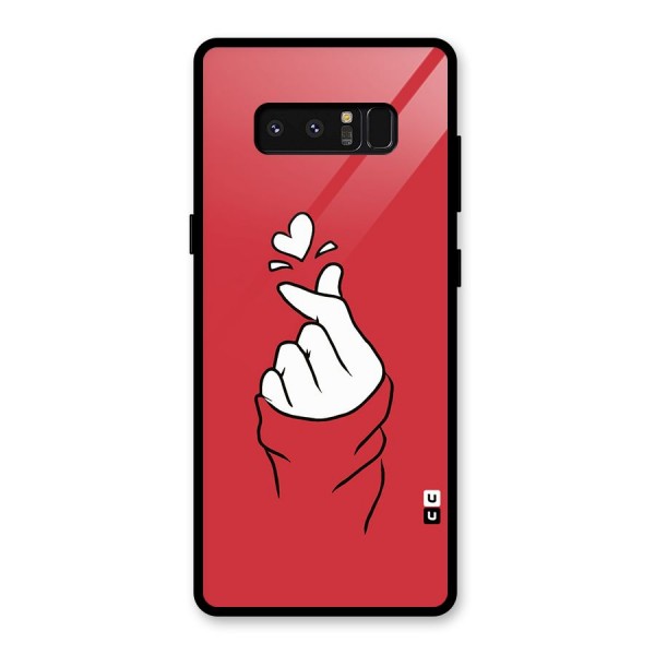 Korean Love Sign Glass Back Case for Galaxy Note 8