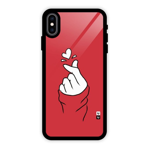 Korean Love Sign Glass Back Case for iPhone XS Max