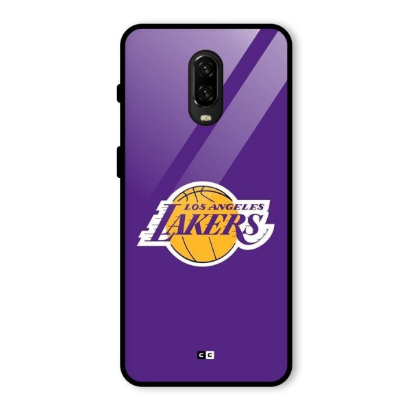 Lakers Angles Glass Back Case for OnePlus 6T
