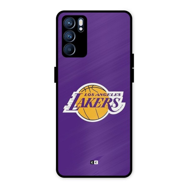 Lakers Angles Metal Back Case for Oppo Reno6 5G