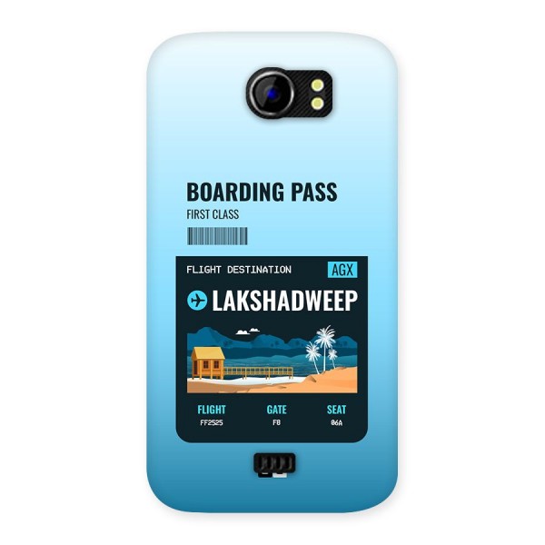 Lakshadweep Boarding Pass Back Case for Canvas 2 A110