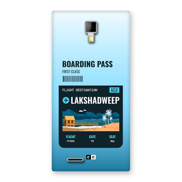 Lakshadweep Boarding Pass Back Case for Canvas Xpress A99