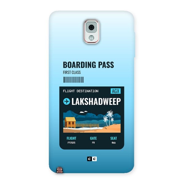 Lakshadweep Boarding Pass Back Case for Galaxy Note 3
