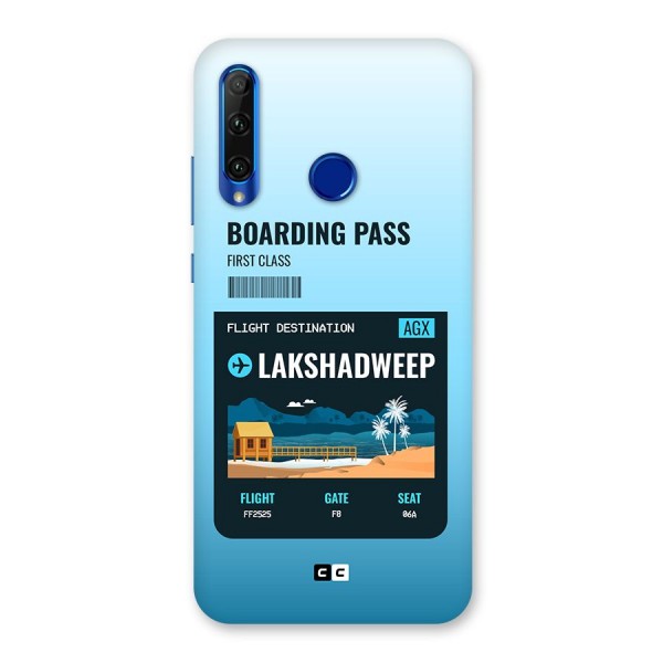Lakshadweep Boarding Pass Back Case for Honor 20i