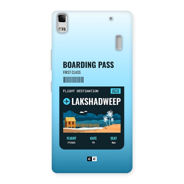 Lakshadweep Boarding Pass Back Case for Lenovo A7000