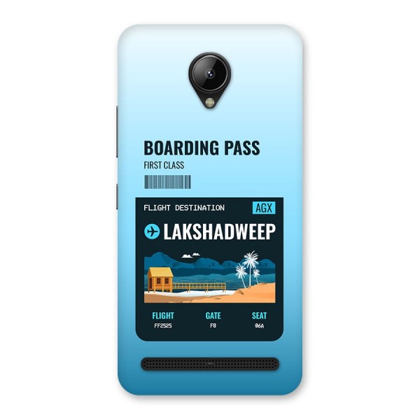 Lakshadweep Boarding Pass Back Case for Lenovo C2