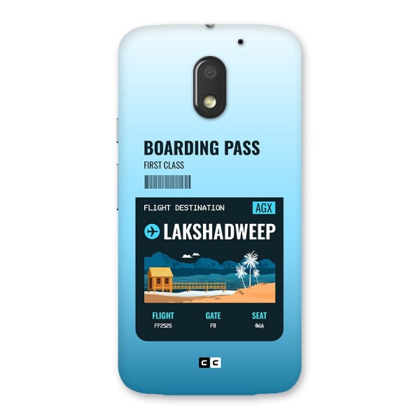 Lakshadweep Boarding Pass Back Case for Moto E3 Power