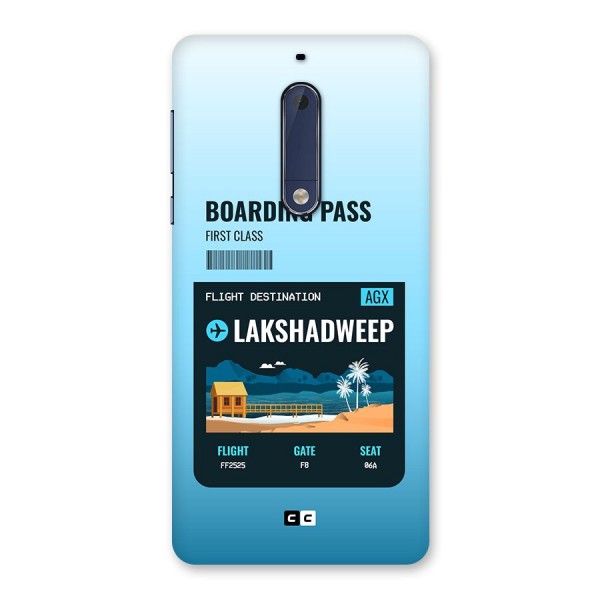 Lakshadweep Boarding Pass Back Case for Nokia 5