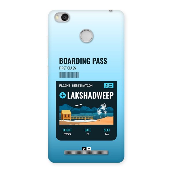 Lakshadweep Boarding Pass Back Case for Redmi 3S Prime