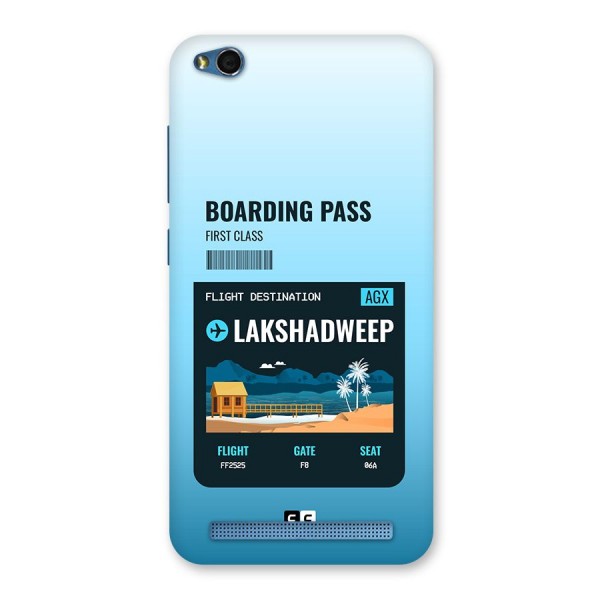 Lakshadweep Boarding Pass Back Case for Redmi 5A