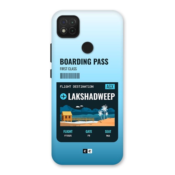 Lakshadweep Boarding Pass Back Case for Redmi 9 Activ