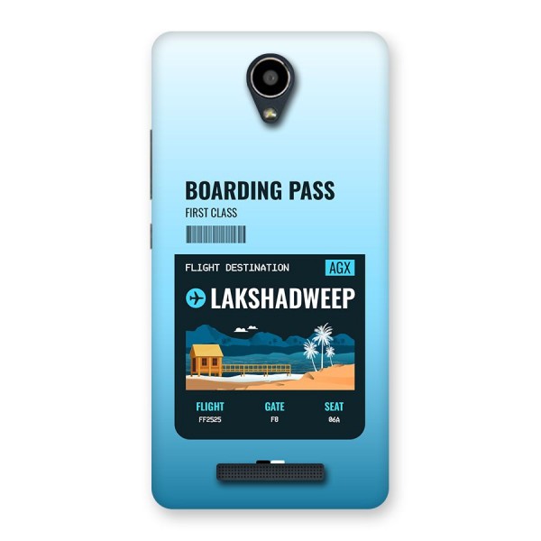 Lakshadweep Boarding Pass Back Case for Redmi Note 2