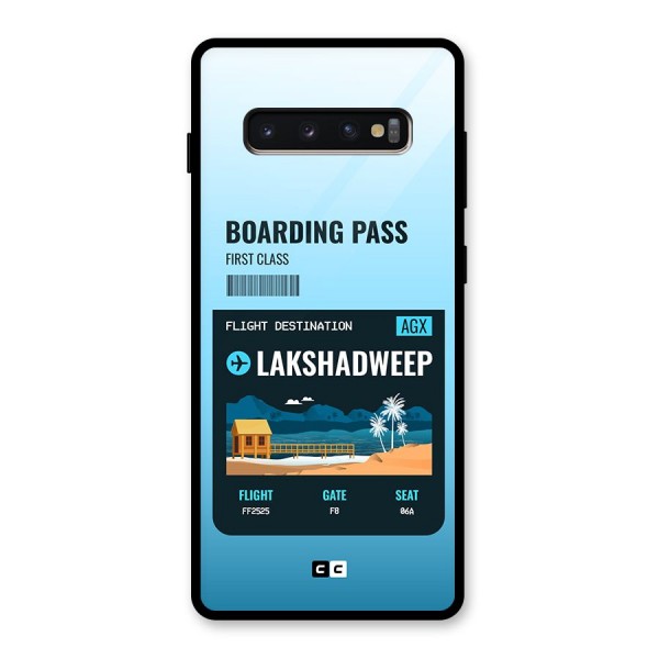 Lakshadweep Boarding Pass Glass Back Case for Galaxy S10 Plus