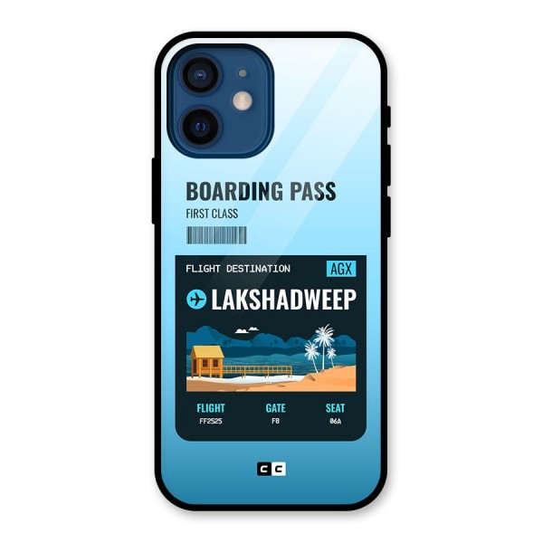 Lakshadweep Boarding Pass Glass Back Case for iPhone 12 Mini