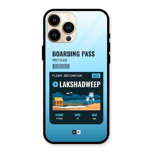 Lakshadweep Boarding Pass Glass Back Case for iPhone 13 Pro Max
