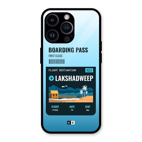 Lakshadweep Boarding Pass Glass Back Case for iPhone 14 Pro Max