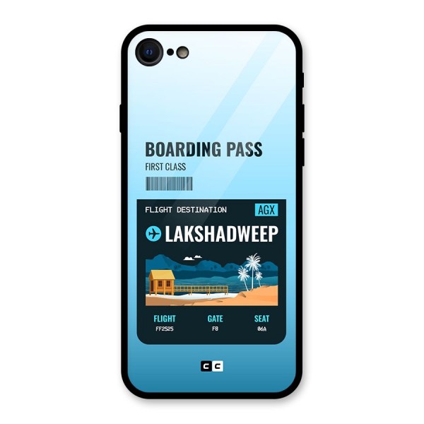 Lakshadweep Boarding Pass Glass Back Case for iPhone 8