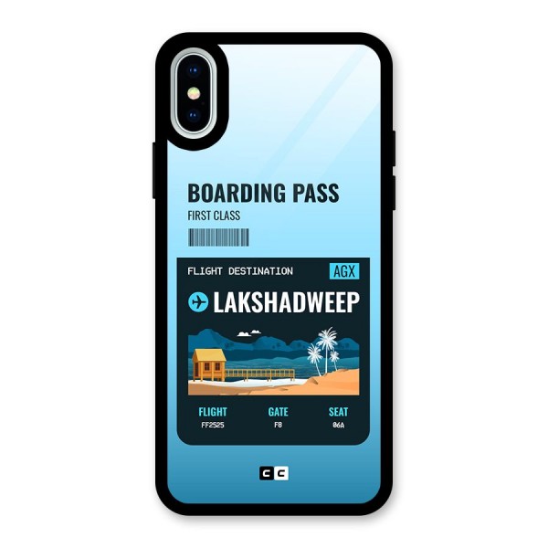 Lakshadweep Boarding Pass Glass Back Case for iPhone X