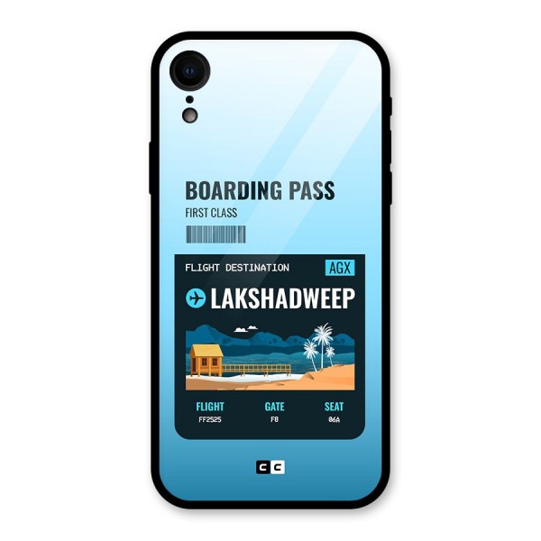 Lakshadweep Boarding Pass Glass Back Case for iPhone XR