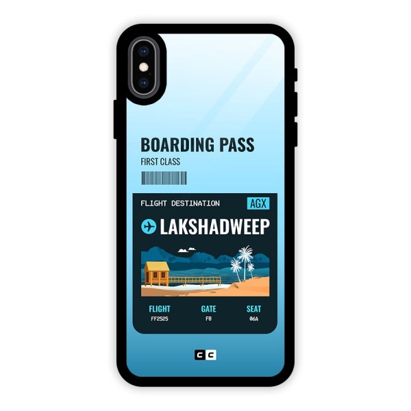 Lakshadweep Boarding Pass Glass Back Case for iPhone XS Max