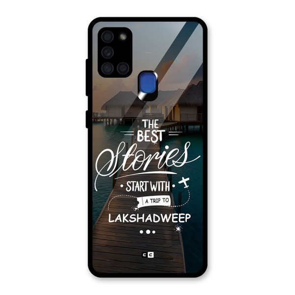 Lakshadweep Stories Glass Back Case for Galaxy A21s