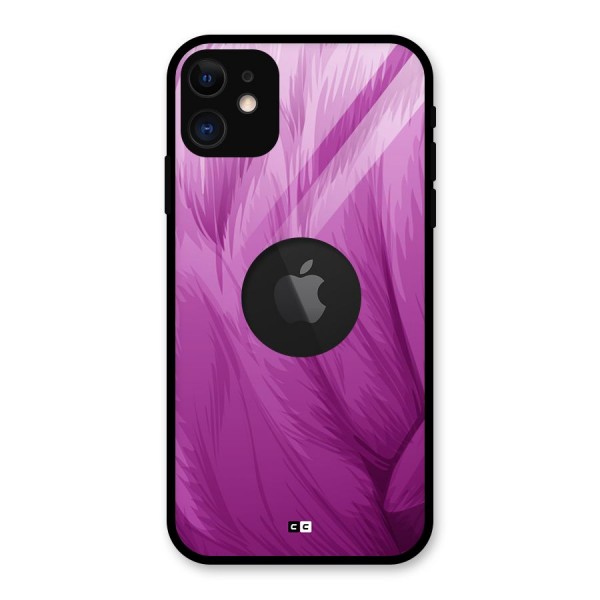 Lavender Furrs Glass Back Case for iPhone 11 Logo Cut
