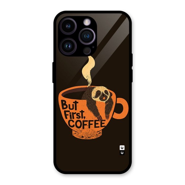 Lazy Coffee Glass Back Case for iPhone 14 Pro Max
