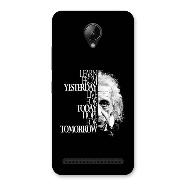 Learn From Yesterday Back Case for Lenovo C2