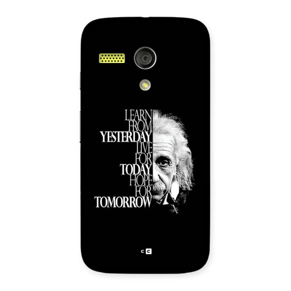 Learn From Yesterday Back Case for Moto G