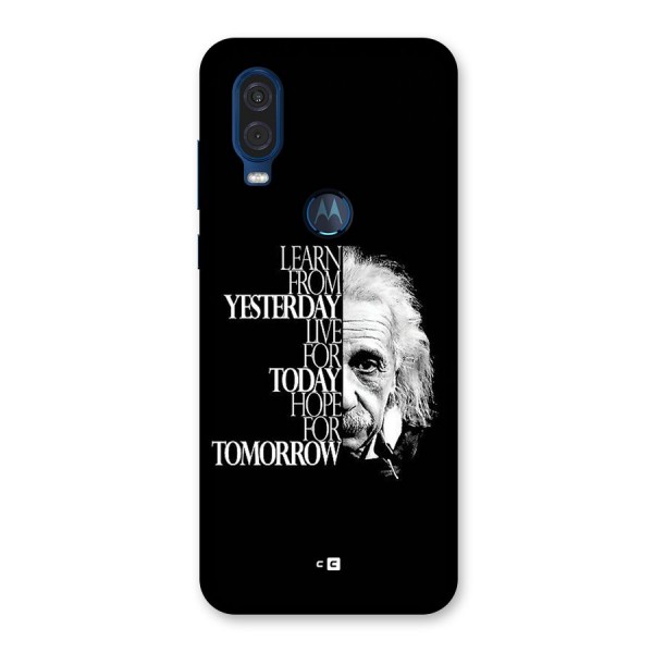 Learn From Yesterday Back Case for Motorola One Vision