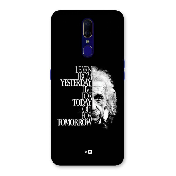 Learn From Yesterday Back Case for Oppo A9